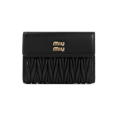 Miu Miu Zip Wallet Smallleathergoods In Black