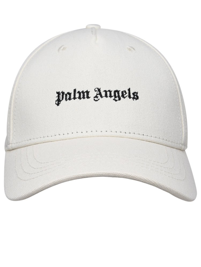 Palm Angels Logo Embroidered Baseball Cap In White
