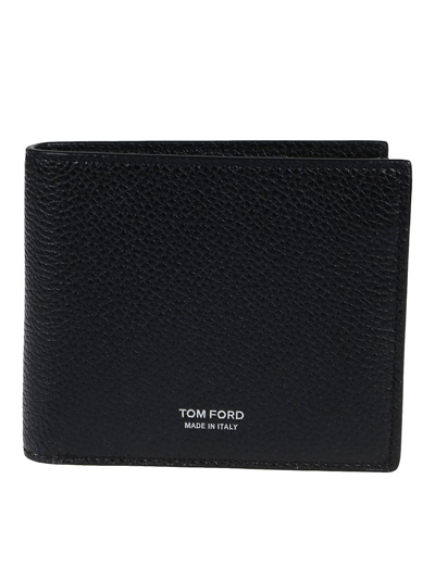 Tom Ford Engraved-logo Bi-fold Wallet In Black