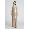 HALSTON CHAMPAGNE SEQUIN ADRIANA GOWN