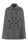 MOSCHINO MOSCHINO BUTTON DETAILED TWEED CAPE