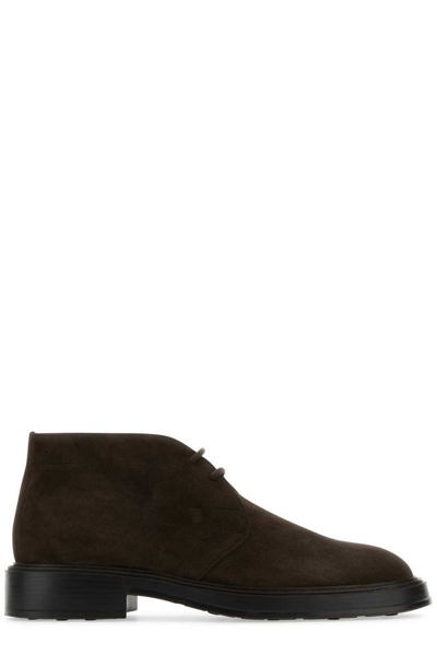 Tod's Desert Round Toe Lace In Brown