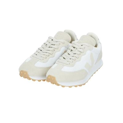 Veja Alveo Recycled Fabric And Suede Trainers In White,pierre,natural