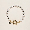 JOEY BABY VICTORIA PEARL AND BLACK BEADS BRACELET