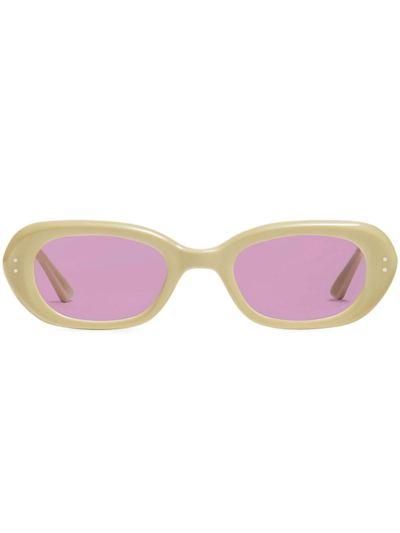 Gentle Monster Helix Oval-frame Sunglasses In Yellow