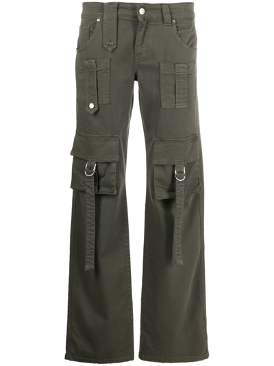 Blumarine Khaki Cinch Strap Cargo Pants In N0520 Dark Olive