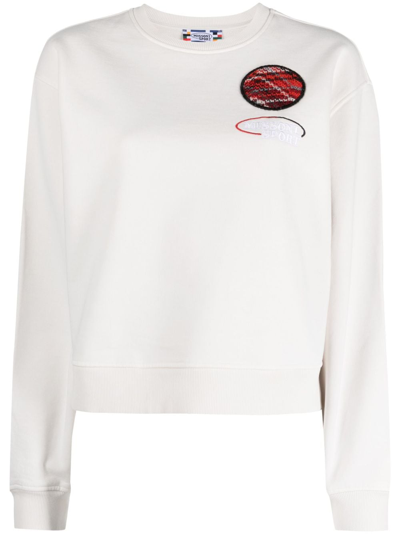 Missoni Logo-embroidered Cotton Sweatshirt In White