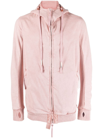 Boris Bidjan Saberi Zip-up Cotton Hooded Jacket In Pink