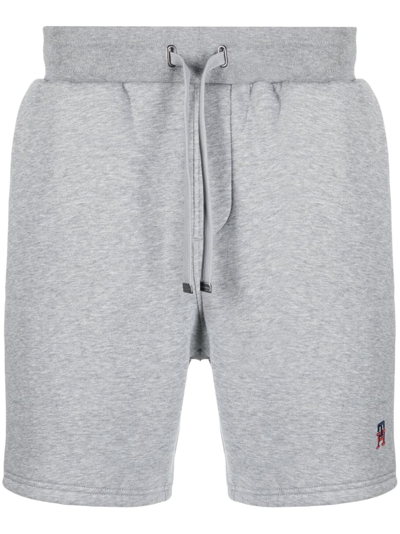 Tommy Hilfiger Logo-embroidered Track Shorts In Grey