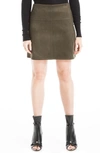 Max Studio Faux Suede A-line Miniskirt In Green
