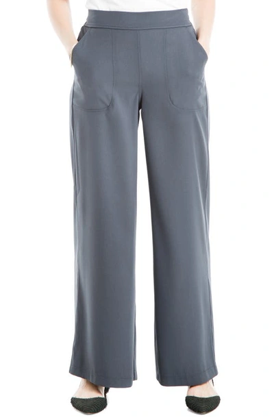 Max Studio Twill Ankle Slim Trousers In Ombreblu-ombre Blue