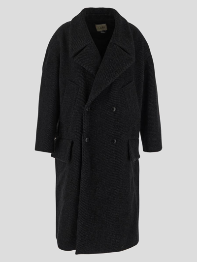 Quira Double Breasted Overcoat In Negro