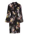 Twinset Floral-print Belted Shirt Dress In Black