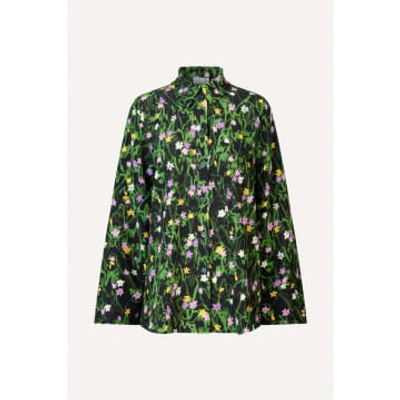 Stine Goya Bell-sleeve Floral-print Shirt In Fluor_mini_flowers