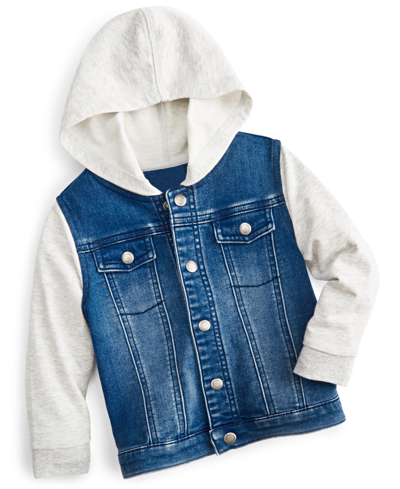 First Impressions Baby Boys Hooded Denim Jacket, Created For Macy's In Authentic Wash
