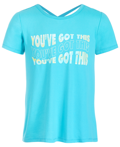 Id Ideology Big Girls You've Got This Criss-cross Short-sleeved T-shirt, Created For Macy's In Sea Shore