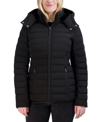 NAUTICA WOMEN'S STRETCH FAUX-FUR-HOODED PACKABLE PUFFER COAT