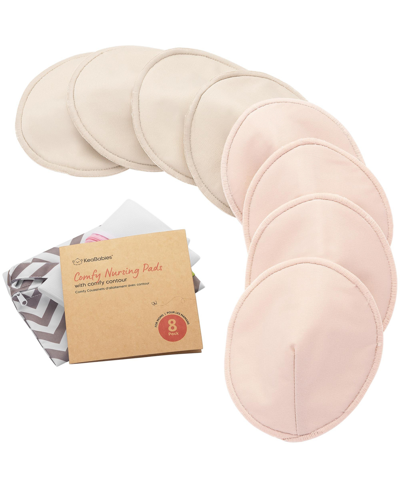 Keababies 8pk Organic Nursing Pads, Washable Breast Pads + Wash Bag, Reusable Nipple Pads In Neutrals