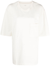 Lemaire Off-white Fine Rib T-shirt In Nude