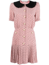 ALESSANDRA RICH POLKA DOT-PRINT SILK MINIDRESS