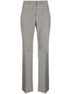 Alexander Mcqueen Houndstooth Crop Cigarette Trousers In Schwarz