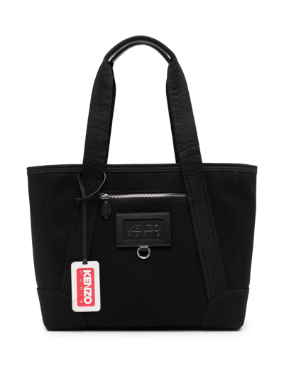 Kenzo Large Canvas Tote Bag In Black