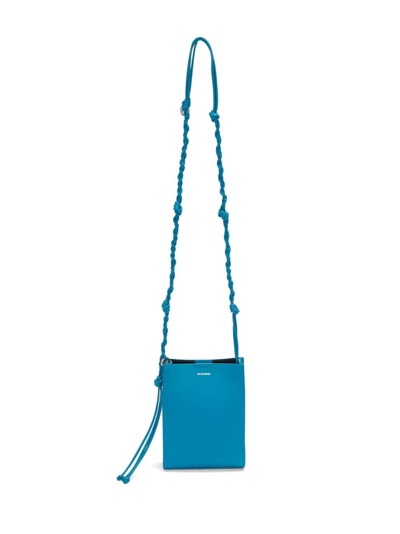 Jil Sander Tangle Logo-print Shoulder Bag In Blau