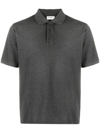 Saint Laurent Embroidered-logo Polo Shirt In Grey