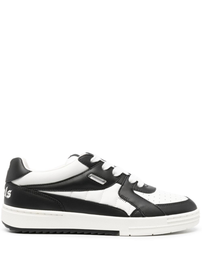 Palm Angels University Lace-up Leather Trainers In White