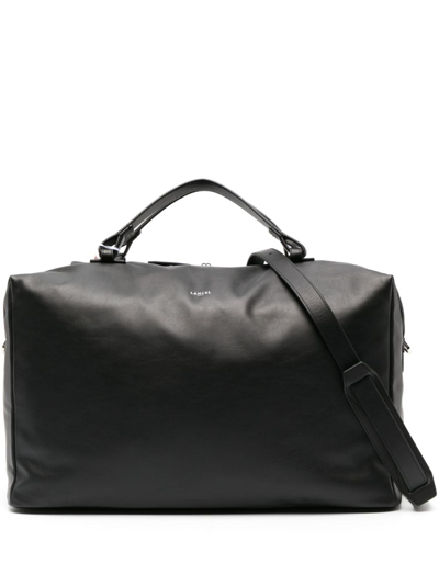 Lancel Logo-stamp Leather Luggage Bag In Schwarz
