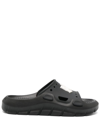 Amiri Logo-patch Round-toe Slides In Black