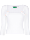 Bernadette Marge Ribbed-knit Top In Weiss