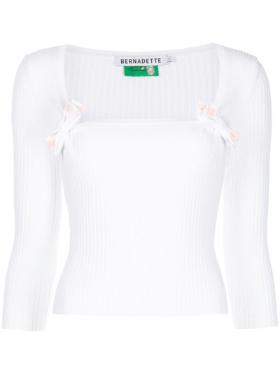 Bernadette Marge Ribbed-knit Top In White