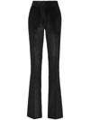 Shop Philipp Plein High-waisted Corduroy Flared Trousers In Black