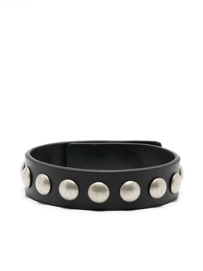 Moschino Studded Leather Bracelet In Schwarz