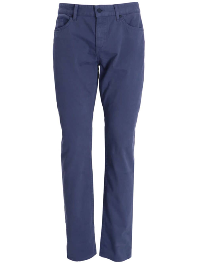 Hugo Boss Slim-fit Regular-rise Jeans In Structured Denim In Light Blue