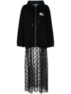 NATASHA ZINKO COMBO LOGO-PRINT HOODIE DRESS