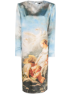 ROBERTO CAVALLI GRAPHIC-PRINT MID-LENGTH DRESS