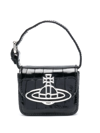 Vivienne Westwood Orb-plaque Leather Mini Bag In 黑色