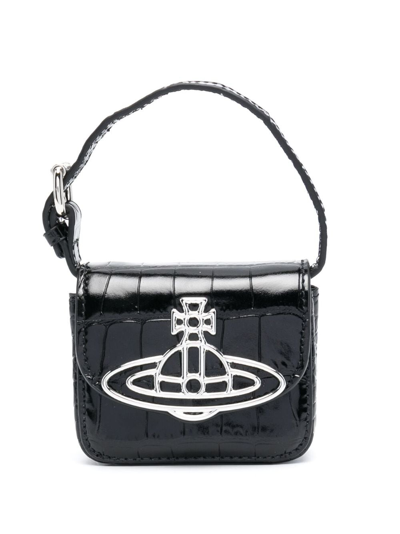 Vivienne Westwood Orb-plaque Leather Mini Bag In Black