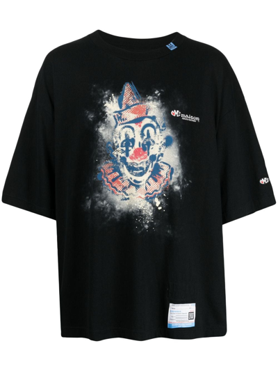 Miharayasuhiro Clown-print Cotton T-shirt In Black