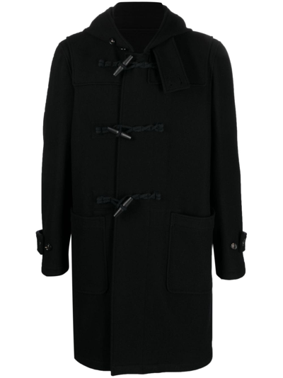 Lardini Hooded Duffle Coat In Black