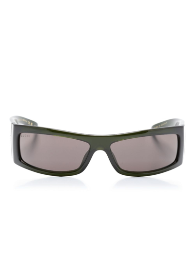 Gucci Rectangular-frame Sunglasses In Green