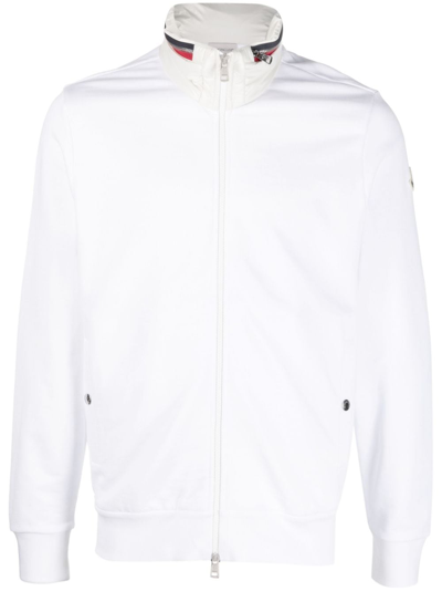 Moncler Logo-patch Zip-up Sweatshirt In 白色