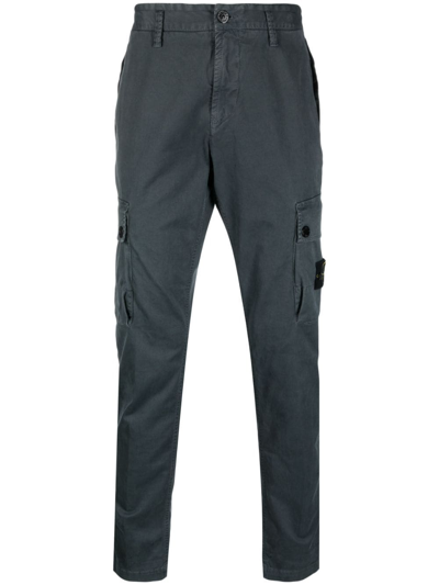 Stone Island Compass-patch Cargo Trousers In Grey