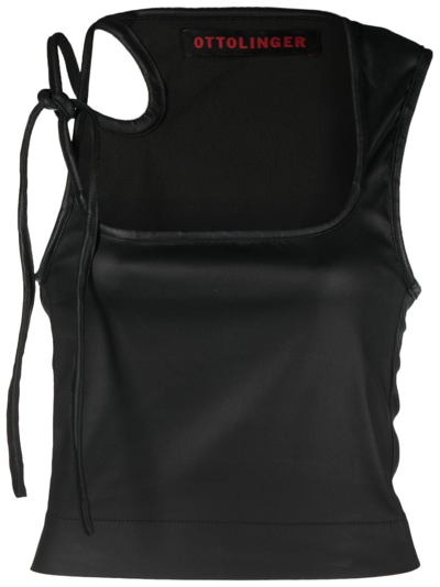 Ottolinger Asymmetric Cropped Tank Top In Black