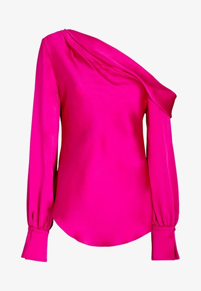 Jonathan Simkhai Alice Off-the-shoulder Satin Blouse In Pink