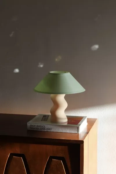 Sofiest Designs Wobble Mushroom Lamp In Shade: Tea Green Base: Pale Peach At Urban Outfitters