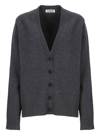 Jil Sander V-neck Wool Cardigan In Grey