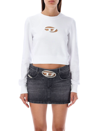 Diesel F-slimmy-od Cropped Sweatshirt In White
